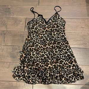Victoria’s Secret Sexy Little Things Leopard Print Lace Nighty size Medium